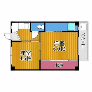 ビレッジハウス木戸1号棟【4階】の間取り
