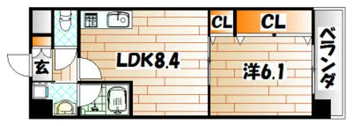 セントラルタイムキムラビル【204号室】の間取り