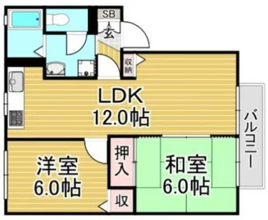 福岡県春日市下白水北5丁目【アパート】の間取り