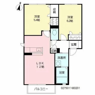 リーベン尾倉 B棟【2階】の間取り