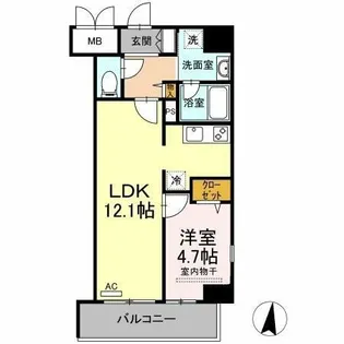 テゾーロ行橋【2階】の間取り