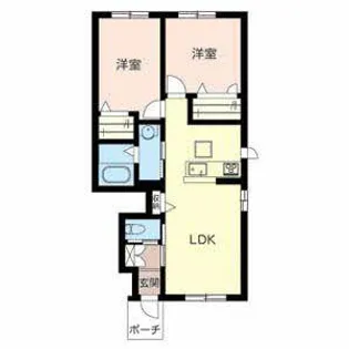 アンジュール 荒松【0105号室】の間取り