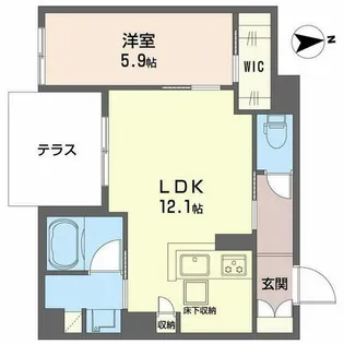 シャーメゾンエラブル 梅田北【0101号室】の間取り