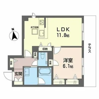 スカイ ウィング【0105号室】の間取り