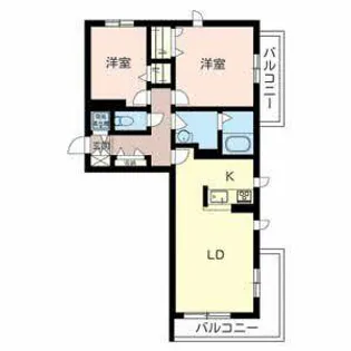 シャーメゾン コティヌス【0201号室】の間取り