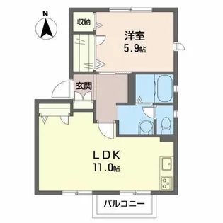グランシャリオD【0201号室】の間取り