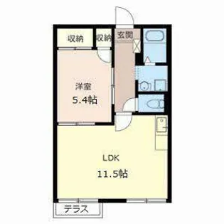 タウニイ塩屋【0105号室】の間取り