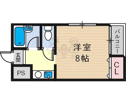 リバティ長居【1階】の間取り