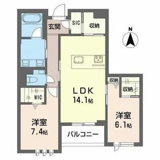 フェリクス黒川【0302号室】の間取り