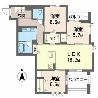 フェリクス黒川【0303号室】の間取り