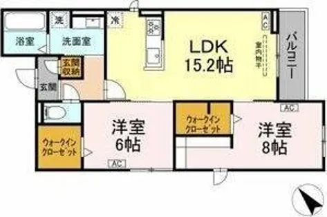 マリポーサ高畑B【3階】の間取り