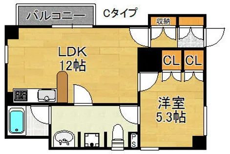 日宝ライフ岸里【5階】の間取り