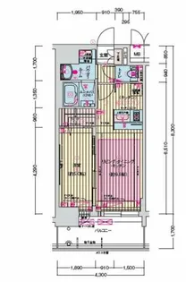 プレサンス梅田東クォーレ【9階】の間取り