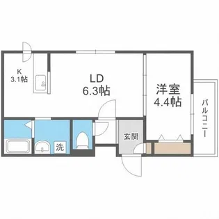 メニーズコート東屯田通【4階】の間取り