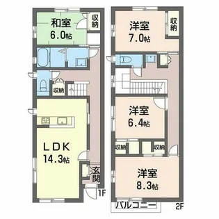 パークサイド社が丘【000W号室】の間取り