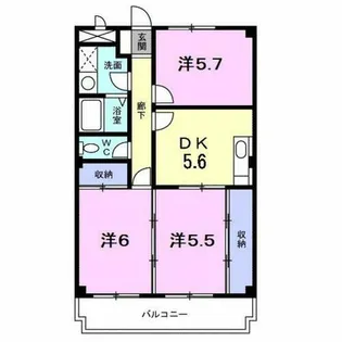 グリ-ンパレス雲梯【4階】の間取り