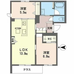 シャーメゾン ウィステリアカーサ【0101号室】の間取り