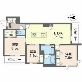 シャーメゾン ウィステリアカーサ【0203号室】の間取り