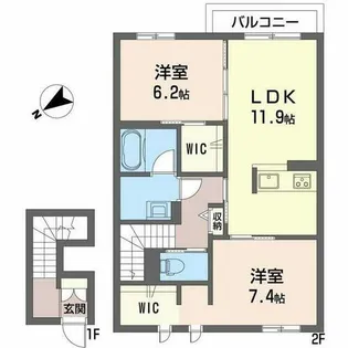 イースト ベイ【0202号室】の間取り