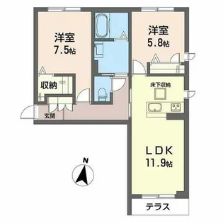 シャーメゾン ピュアワン【0101号室】の間取り