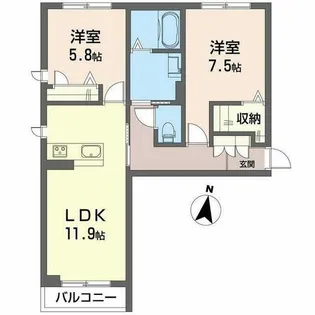 シャーメゾン ピュアワン【0205号室】の間取り
