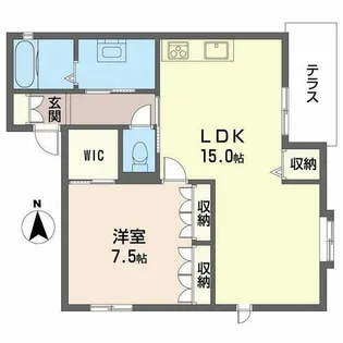 シャーメゾン田川北【A102号室】の間取り