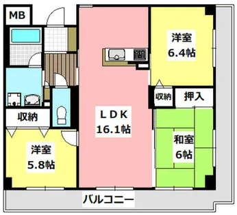 Hale Laule’a(ハレ ラウレア)【303号室】の間取り
