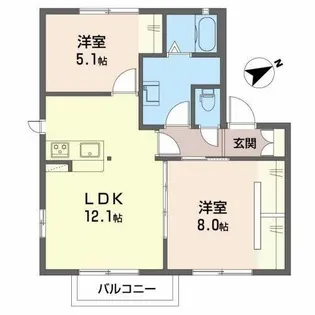 フラッツ紅雪【0207号室】の間取り