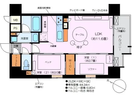 リビオレゾン靭公園【5階】の間取り