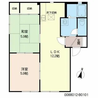ヴェルドミール B棟【1階】の間取り