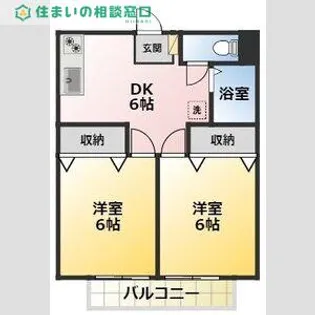 愛知県西尾市駒場町公田池田【アパート】の間取り