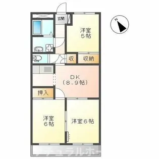 オレンジタウン【107号室】の間取り