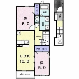 宇塚ハイツ【2階】の間取り