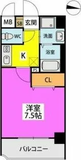 ベルグランデ西新【5階】の間取り