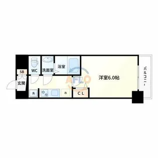 アドバンス大阪フルーヴ【12階】の間取り