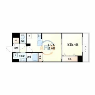 グランツコート御幣島【2階】の間取り