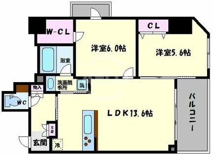 グランヴォワール昭和町【8階】の間取り