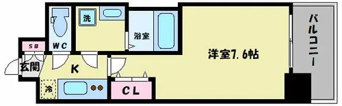 ジアコスモ大阪城南Ⅱ【8階】の間取り