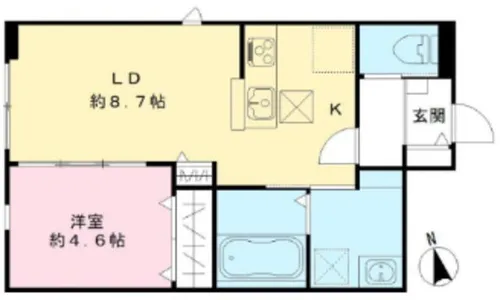 兵庫県西宮市豊楽町【アパート】の間取り