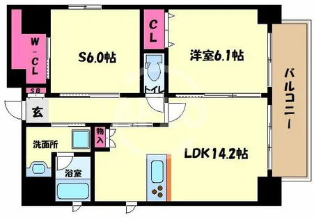 レジデンス・スエヒロ上本町【8階】の間取り