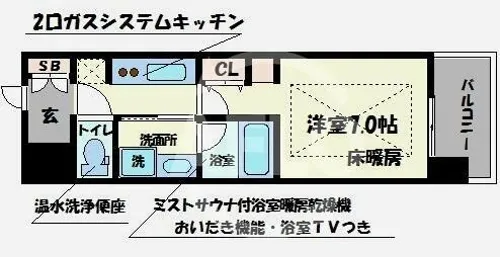アーバネックス北堀江Ⅱ【2階】の間取り