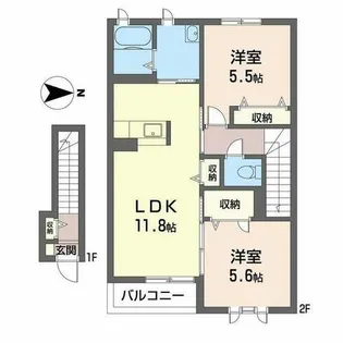 テラス アルカディア【0202号室】の間取り