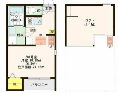 ハーモニーテラス姫里【1階】の間取り