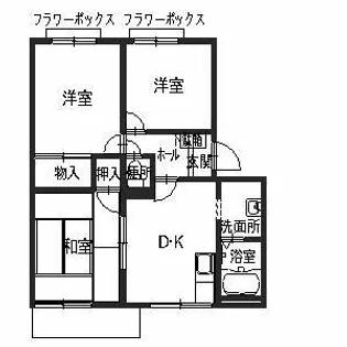 グリーンハイツ箕山【0102号室】の間取り