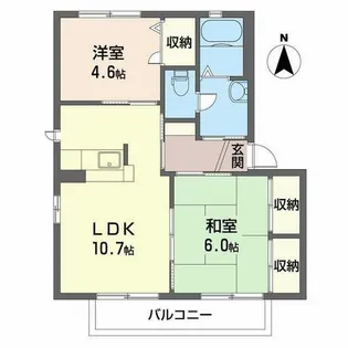 アーバヒルB【B102号室】の間取り