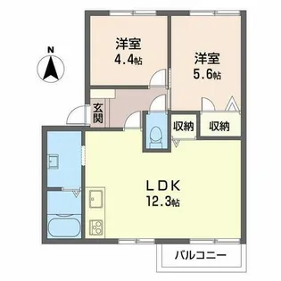 三央ハイツ【D201号室】の間取り