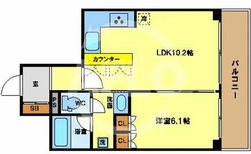 リーガル京町堀【4階】の間取り