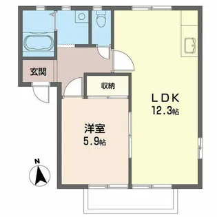 ラ.サルデーヌ【0205号室】の間取り