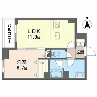 シャーメゾン三条東山【0302号室】の間取り