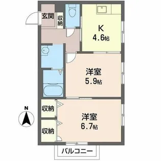 ヴィヴァーチェ西賀茂【0203号室】の間取り